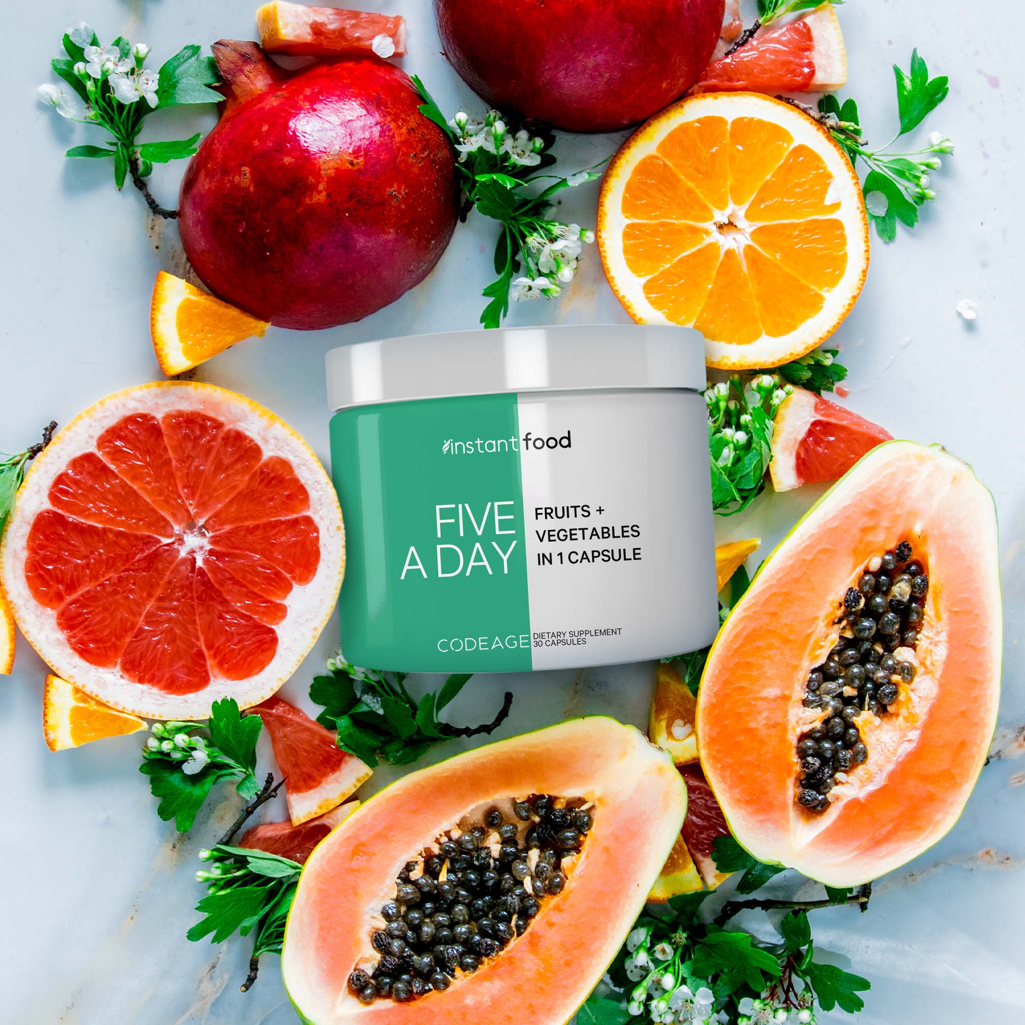 Codeage® InstantFood Five a Day - Whole Fruits Extracts Rich in Vitamins
